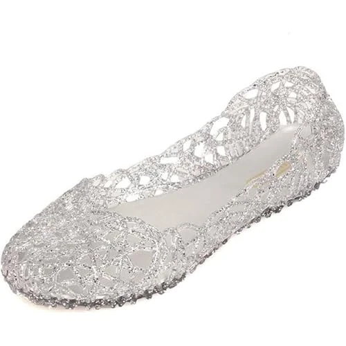 Limited-time offer: SUNAVY Women's Hollow Flat Jelly Sandals Bird-Nest Ballet Soft Plastic Shoe,Silver,8 UK from 14.99 £ to 8.99 £ (save 40%)