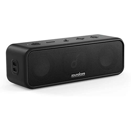 Limited-time offer: soundcore 3 by Anker, Bluetooth Speaker with Stereo Sound, Pure Titanium Diaphragm Drivers, PartyCast Technology, BassUp, 24H Playtime, IPX7 Waterproof, App, Custom EQ, Home, Outdoor, Beach from 55.99 GBP to 32.99 GBP (save 41%)