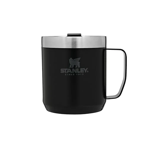 Tijdelijke aanbieding: Stanley Classic Legendary Camp Mug 0.35L - Houdt 1.5 Uur Warm - Vacuüm Geïsoleerde Camping Mok - BPA-Vrij - Vaatwasserbestendig - Roestvrijstalen Thermosbeker - Matte Black van 32.84 EUR naar 22.99 EUR (korting 30%)