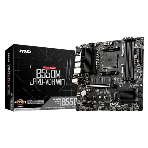 MSI B550M PRO-VDH WiFi AMD AM4 DDR4 M.2 USB 3.2 Gen 1 WLAN HDMI M-ATX Gaming Motherboard