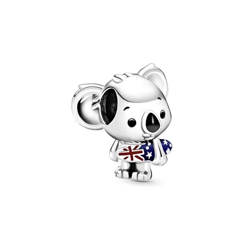 Offerta a tempo: PANDORA Ciondolo in argento Sterling con koala australiano e smalto rosso, blu e nero - 0.00% da 39.00 € a 39.00 €