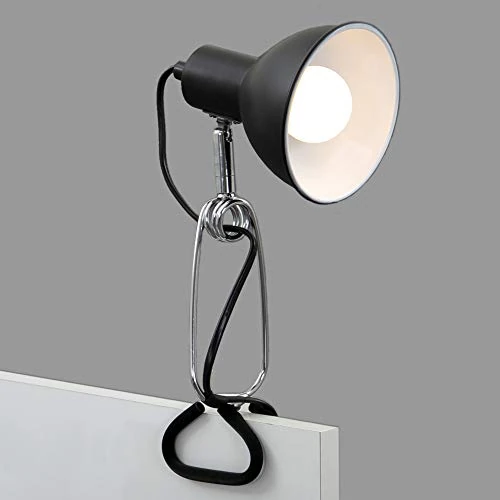 Offre limitee: BRILONER - Lampe à pince, lampe de chambre, de bureau, 1x E14, max. 8 Watt, incl. interrupteur à câble, tête de projecteur rotative et pivotante, métal noir-chrome, 30,5x11x13cm de 29.95 EUR a 29.95 EUR (economie 0%)