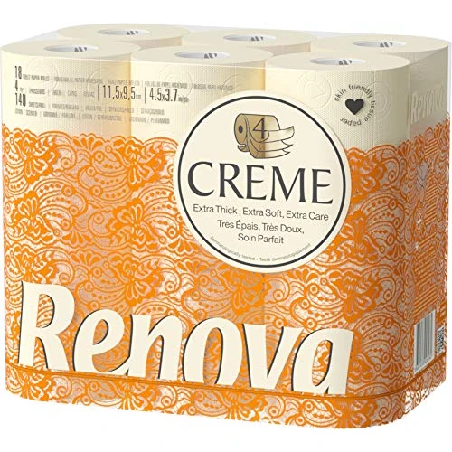 Renova Cream Toilet Paper - 18 Rolls