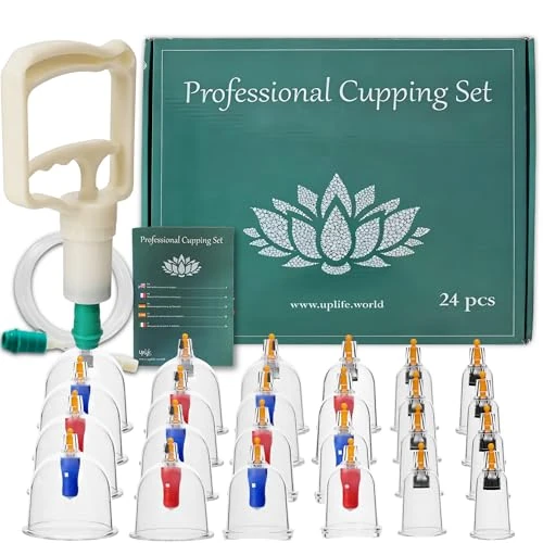 Zeitlich begrenztes Angebot: Uplife Schröpfgläser mit Vakuumpumpe - Schröpfset mit 24 Gläsern für Schröpfen & Cupping Therapie - Schröpfgerät & Massage Set Physiotherapie Zubehör - Cupping Set von 32.99 € auf 32.99 € (0.00% Rabatt)