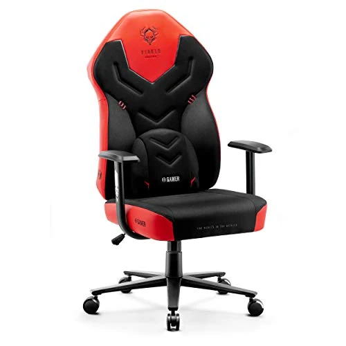 Oferta limitada: Diablo X-Gamer 2.0 Silla Gaming Gamer de Oficina Tela Diseño Ergonómico Cojín Lumbar Apoyabrazos Cómodos (Negro-Rojo) de 132.99 € a 132.99 € (ahorro 0.00%)