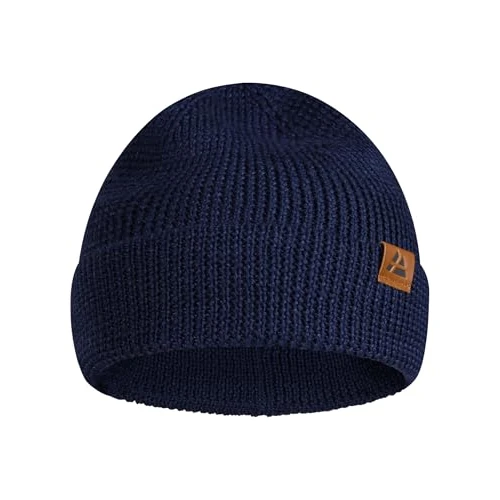 DANISH ENDURANCE Merino Mütze, Klassische Wollmütze, Warme Wintermütze, Thermo Beanie, Unisex, für Damen & Herren, Blau, One Size