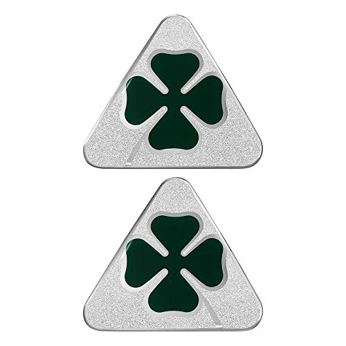 4R Quattroerre.it 21842 Pegatinas 3D Oficiales Alfa Romeo Quadrifoglio Verde, Derecha + Izquierda, Plata, 95 x 85 mm