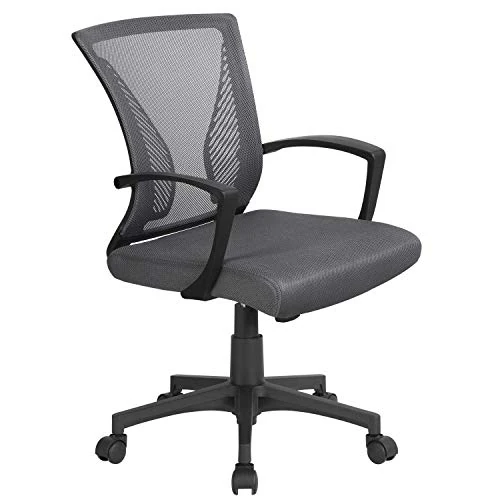 Yaheetech Silla de Oficina Silla para Trabajo Estudio Silla de Ruedas