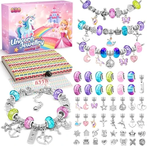 Limited-time offer: BIIB Unicorn Gifts for Girls, Jewellery Bracelet Making Kit, Valentines Gifts for Kids, Arts and Crafts for Kids, Girl Birthday Presents, Easter Crafts for Kids Girls Charm 5 6 7 8 9 10 11 12 Year from 14.99 GBP to 14.99 GBP (save 0%)