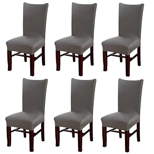 Layack Stretchy Chair Slipcovers 4/6 Pack, Removable Washable Chair Covers Elastic Installation Chair Protector for Hotel Restaurant Wedding Party Home Dining Room