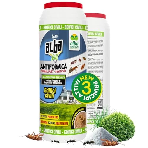Offerta a tempo: Albagarden - Albakill Esca Anti Formiche Veleno Insetticida In Polvere Per Casa Giardino Prato Scarafaggi Grillotalpa Insetti Pulci Zecche Pesciolini D'Argento Solubile Spray Antiformiche x 500 gr - 33% da 14.90 € a 9.98 €