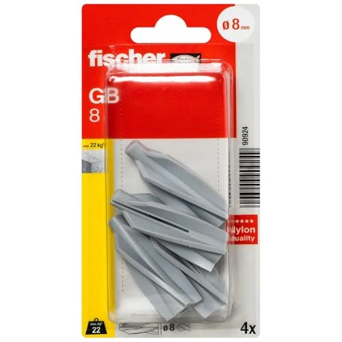 Tijdelijke aanbieding: Fischer Gb 8K gasbeton pluggen voor cellenbeton (4 stuks) van 5.49 € naar 5.49 € (0.00% korting)