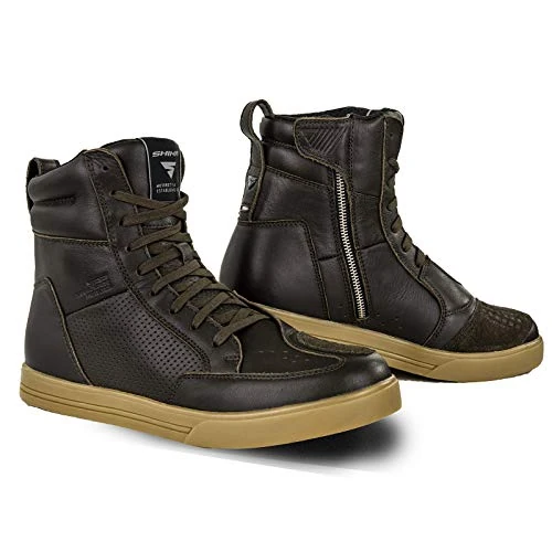 Offre limitée : SHIMA Blake, Bottes Moto Homme | Renforcées, Chaussueres de Motard en Cuir, Support de Cheville, Semelle Antidérapante (Marron, 45) de 139.99 € à 133.35 € (5% de remise)