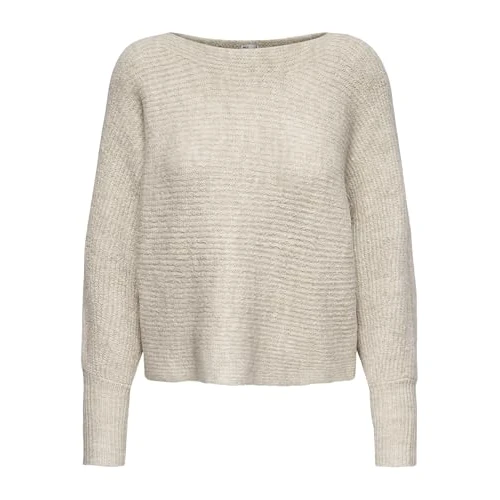 Only Onldaniella L/S Pullover Knt Noos Suéter, Ecru/Detail:Melange, L Mujer