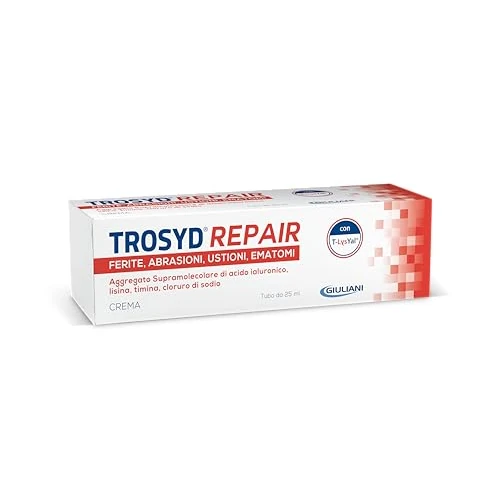 GIULIANI Trosyd Repair 25 g krem na rany, oparzenia, otarcia - z kwasem hialuronowym, lizyną, tiaminą, chlorkiem sodu. Aktywność bliznowacenia
