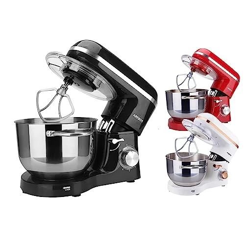 Tijdelijke aanbieding: Arebos Keukenmachine | 1500 W | met 6 liter roestvrijstalen roelkom garde | kneedhaak | klopbezem en spatbescherming | 6 snelheden | geruisloos deegmachine | zwart van 99.90 EUR naar 99.90 EUR (korting 0%)