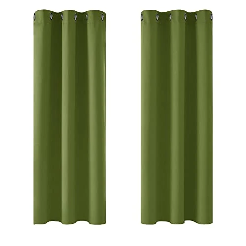 Oferta limitada: Deconovo Cortinas para Interiores, Opacas y térmicas, aislantes, para Dormitorio, Color Liso, 2 Unidades, con Ojales, 107 x 138 cm (Ancho x Alto), Verde de 18.95 € a 18.95 € (ahorro 0.00%)