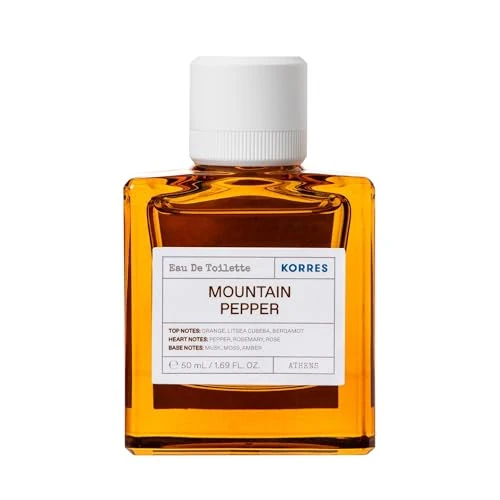 Offerta a tempo: KORRES MOUNTAIN PEPPER Eau De Toilette per uomo, fragranza legnosa-aromatica, EDT caldo-speziato, privo di ftalati, parabeni, nitromuschi e PCM, vegan, 50 ml - 36% da 48.90 € a 31.20 €