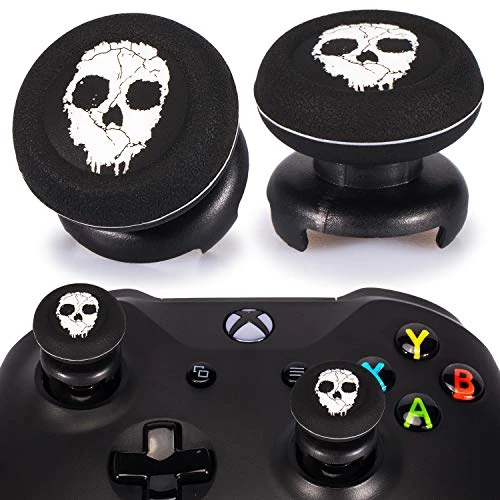 Playrealm FPS Thumbstick Grip Agarres para el Pulgar Extensor Y Impresión Caucho Silicona Apretón Cubrir 2 juegos para Controlador Xbox Series X/S y Xbox One (Fantasma)
