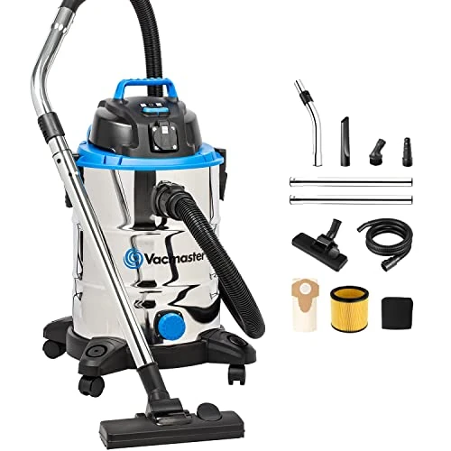 Vacmaster VQ1530SFDC VQ1530SFDC-03, Water and Dust Vacuum Cleaner, Stainless Steel, 1500W 30L