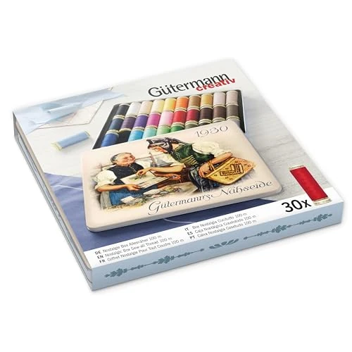 Limited offer: Gutermann Nostalgic Box Sew-All Thread 100m, Assorted Shades, One Size from 55.05 EUR to 55.05 EUR (save 0%)