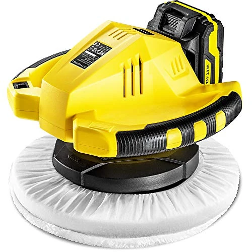 TROTEC PPOS 10-20V Akumulatorowa polerka mimośrodowa z 3000 obrotami/ min i dużym 245 mm talerzem polerskim zestaw z 2 nakładkami