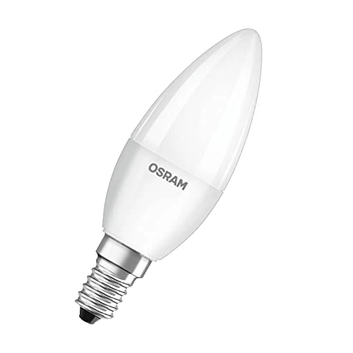OSRAM LED Classic B40, lámparas LED de filamento esmerilado de vidrio para E14, forma de vela, blanco cálido (2700K), 806 lúmenes, sustituye a las bombillas convencionales de 40W, caja de 5