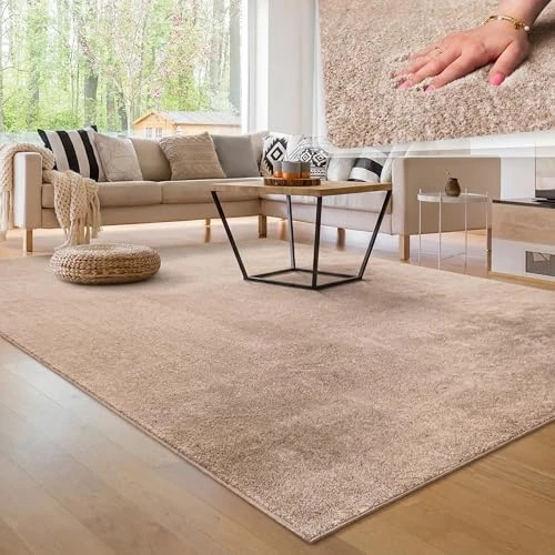 Offre limitée : Paco Home Tapis Salon Moelleux Ultra Doux à Poils Courts - Antidérapant, Lavable, Confort Idéal pour Salon et Chambre, Couleur:Beige, Dimension:120x160 cm de 29.99 € à 24.22 € (19% de remise)