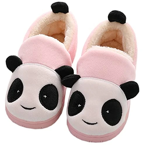Pantoffels Meisjes Sloffen Pluche Jongens Katoenen Pantoffels Kinderen Warme Kat Zachte Winter Cartoon Lichtgewicht Antislip Roze 25-26 EU (Labelgrootte: 18-19)