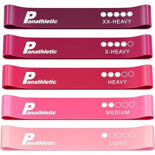 Limited offer: Panathletic Fitnessbänder, 5er Set – 5 Verschiedene Stärken, Übungsanleitung, eBook auf Deutsch, Tragebeutel – 5X Fitnessband, Gymnastikband, Widerstandsband from 16.99 EUR to 8.99 EUR (save 47%)