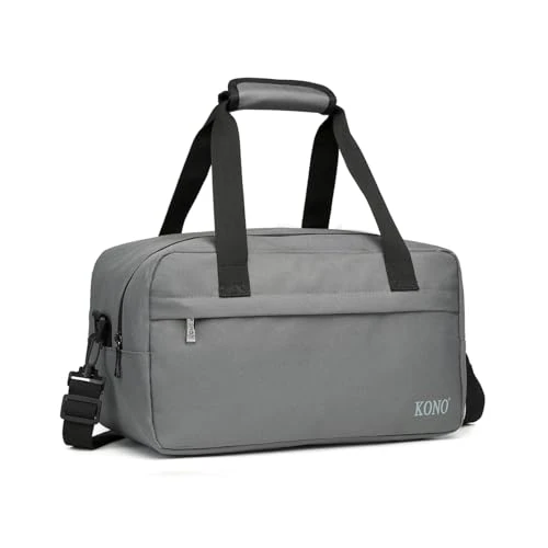Zeitlich begrenztes Angebot: Kono Reisetasche Weekender Tasche 35x20x20 Ryanair Handgepäck Unisex Gym Henkeltasche 14L (Grau) von 8.31 € auf 8.31 € (0.00% Rabatt)