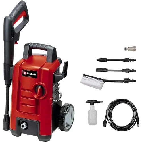 Offre limitée : Einhell Nettoyeur haute pression TC-HP 130 (1500 W, 130 bar, 390 L/h, y compris tuyau haute pression de 5 m, pistolet, lance, diverses buses, brosse, réservoir de pulvérisation) de 115.68 EUR à 109.90 EUR (remise 5%)