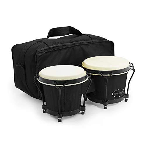 Offerta a tempo: World Rhythm Bongos 15,2 cm & 17,8 cm Beginners Oak Bongo Drums – Bongos nero opaco con custodia imbottita BON7-BK - 21% da 48.99 € a 38.75 €