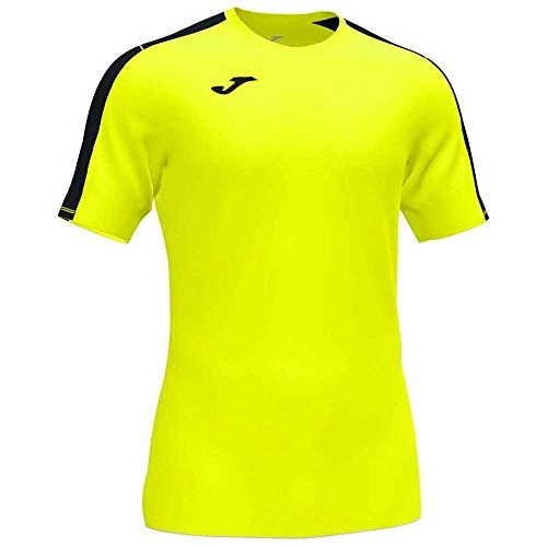Joma Hombre Camiseta Juego Manga Corta, Amarillo Flúor Negro, S