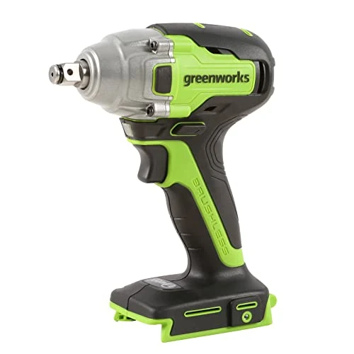 Oferta limitada: Greenworks GD24IW400 Llave de Impacto Inalámbrica con Motor sin Escobillas, 0-2800 rpm, 0-4000 ipm, Torque de 400 Nm, Acoplador de 1/2” (1,27cm) SIN Batería de 24V y Cargador, Garantía de 3 Años de 79.99 EUR a 79.99 EUR (ahorro 0%)