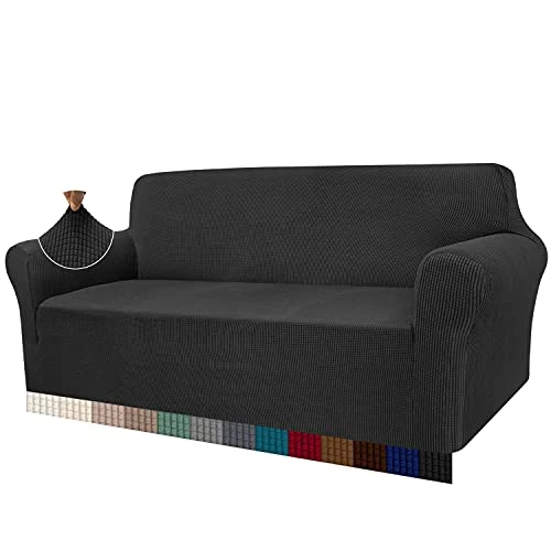 Oferta limitada: Granbest Funda de sofá de Alta Elasticidad, Moderna Funda de sofá de Jacquard elástico para salón, protección para Perros y Mascotas, 3 plazas, Negro de 42.99 € a 25.64 € (ahorro 40%)