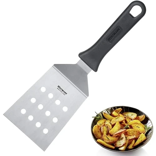 Limited-time offer: Westmark Professional Grill Spatula, angled, rigid, perforated, blade size: 9.5 x 11.5 cm, length: 29 cm, stainless steel/plastic, Master Line, black/silver, 13452270 from 15.16 £ to 15.16 £ (save 0.0%)