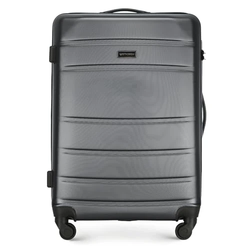 Offre limitée : WITTCHEN Valise de Voyage Valise Moyenne Valise à roulettes ABS Trolley avec 4 roulettes Spinner Serrure à Combinaison Poignée télescopique Globe Line Taille L Gris Air France/Easyjet/Ryanair de 59.99 € à 59.99 € (0.00% de remise)