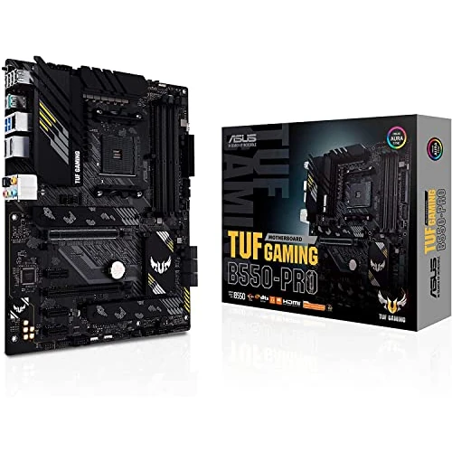 ASUS TUF Gaming B550-PRO moederbord Gaming ATX, AMD B550, Socket AM4, DDR4, PCI 4.0, LAN Realtek 2.5 GB, 2 x M.2, 6 x SATA 6 GB/s, USB 3.2 Gen 2, Aura Sync RGB, zwart