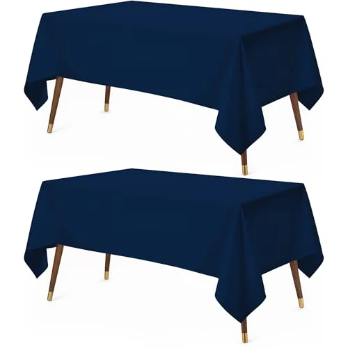 Limited-time offer: Utopia Kitchen Rectangle Table Cloth 2 Pack [60x102 Inches, Navy Blue] | Tablecloth Machine Washable, Polyester Table Cover for Dining, Buffet Parties, Picnics, Events, Weddings and Restaurants from $19.99 to $19.99 (save 0.00%)