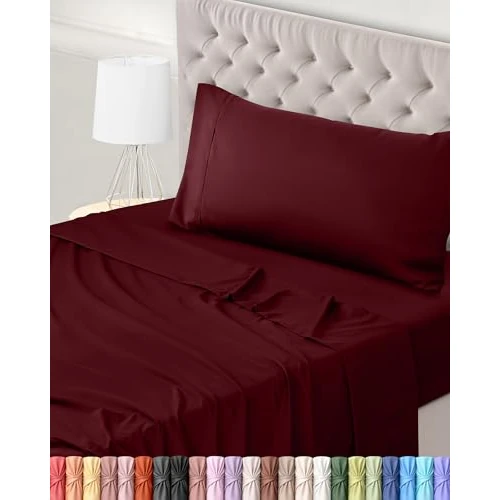 Offre limitée : Utopia Bedding Parure de Lit 90x190, Draps de Lit 1 Personne, Ensemble de Draps 3 Pièces, Polyester Microfibre, 1 Drap Housse 90x190, 1 Drap Plat 167x243 et 1 Taie d'oreiller 50x75, Bordeaux de 19.99 € à 18.99 € (5% de remise)