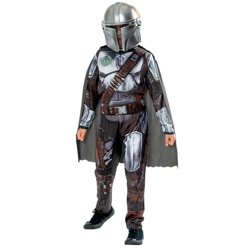 Offerta a tempo: Rubies Costume Mandalorian, Costume per Bambini, Ideale per Halloween, Carnevale e Feste in Maschera, Comprende Tuta con Armatura Imbottita, Mantello e Maschera - 15% da 35.68 € a 30.33 €