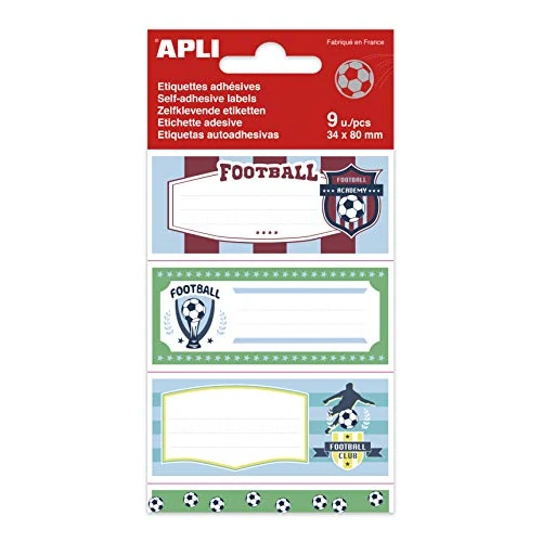 APLI 18441 - Etichette scolastiche da calcio 9 u.