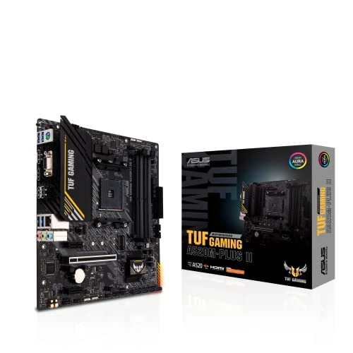 Begrenztes Angebot: ASUS TUF Gaming A520M-PLUS II Micro-ATX-Gaming-Mainboard (AMD A520 Ryzen AM4 mit M.2 Unterstützung, USB 3.2 Gen.1, SATA 6 Gbit/s, Aura 2.Gen) Schwarz von 73.90 EUR auf 73.90 EUR (Rabatt 0%)