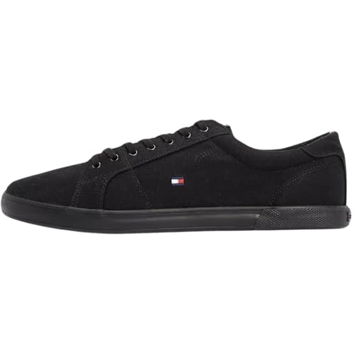 Tommy Hilfiger Men’s Vulcanised Trainers, Black (Black/Black), 6.5