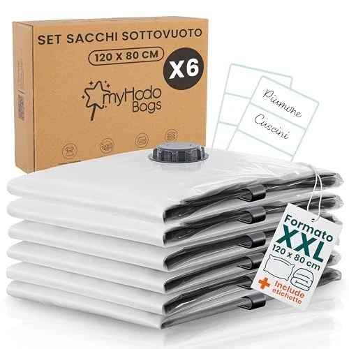 Oferta limitada: Bolsas al Vacío Extra Grandes myHodo, 6 Piezas Jumbo (80x120cm), Ideales para Edredones, Sábanas, Mantas y Textiles, Bolsas Resistentes y Reutilizables para Almacenamiento, Vacuum Storage Bags XXL de 19.94 EUR a 17.55 EUR (ahorro 12%)