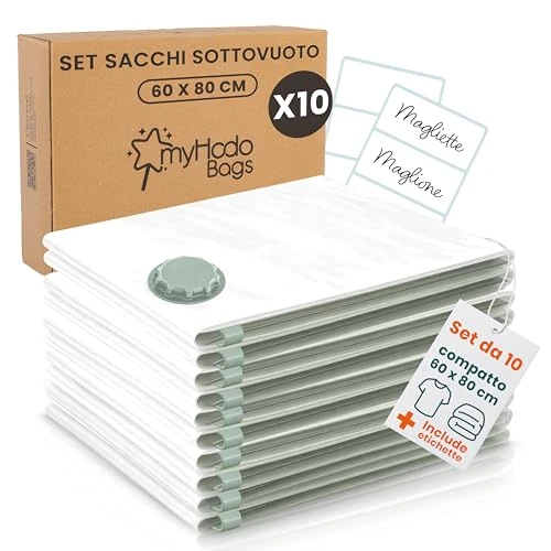 Oferta limitada: Bolsas al Vacío para Ropa myHodo, 10 Piezas Grandes XL (60x80 cm), Ahorro de Espacio para Guardar Ropa, Bolsas de Almacenamiento al Vacío Reutilizables, Bolsa Almacenaje, Vacuum Storage Bags de 16.19 EUR a 16.19 EUR (ahorro 0%)