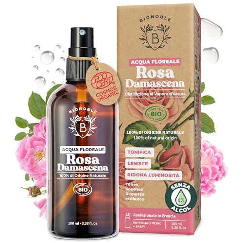 Tijdelijke aanbieding: BIONOBLE Rozenwater Bio - Gezicht, Haar, Oogcontour - 100% Puur - 100ml van 11.99 € naar 11.99 € (0.00% korting)