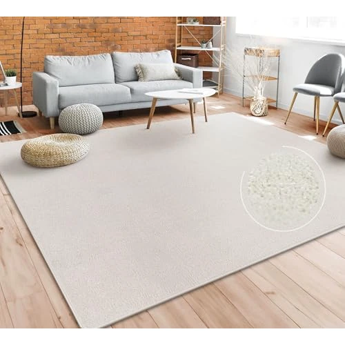 Offerta a tempo: Paco Home Tappeto Pelo Corto, Lavabile, Monocolore, Semplice e Moderno, per Soggiorno, Camera da Letto e Ingresso, Dimensione:60x100 cm, Colore:Crema - 5% da 23.99 € a 22.79 €
