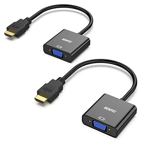 Offerta a tempo: BENFEI - Set di 2 adattatori da HDMI a VGA (da maschio a femmina) per computer, desktop, laptop, PC, monitor, proiettore, HDTV, Chromebook, Raspberry Pi, Roku, Xbox e More, colore nero - 14% da 10.39 € a 8.89 €